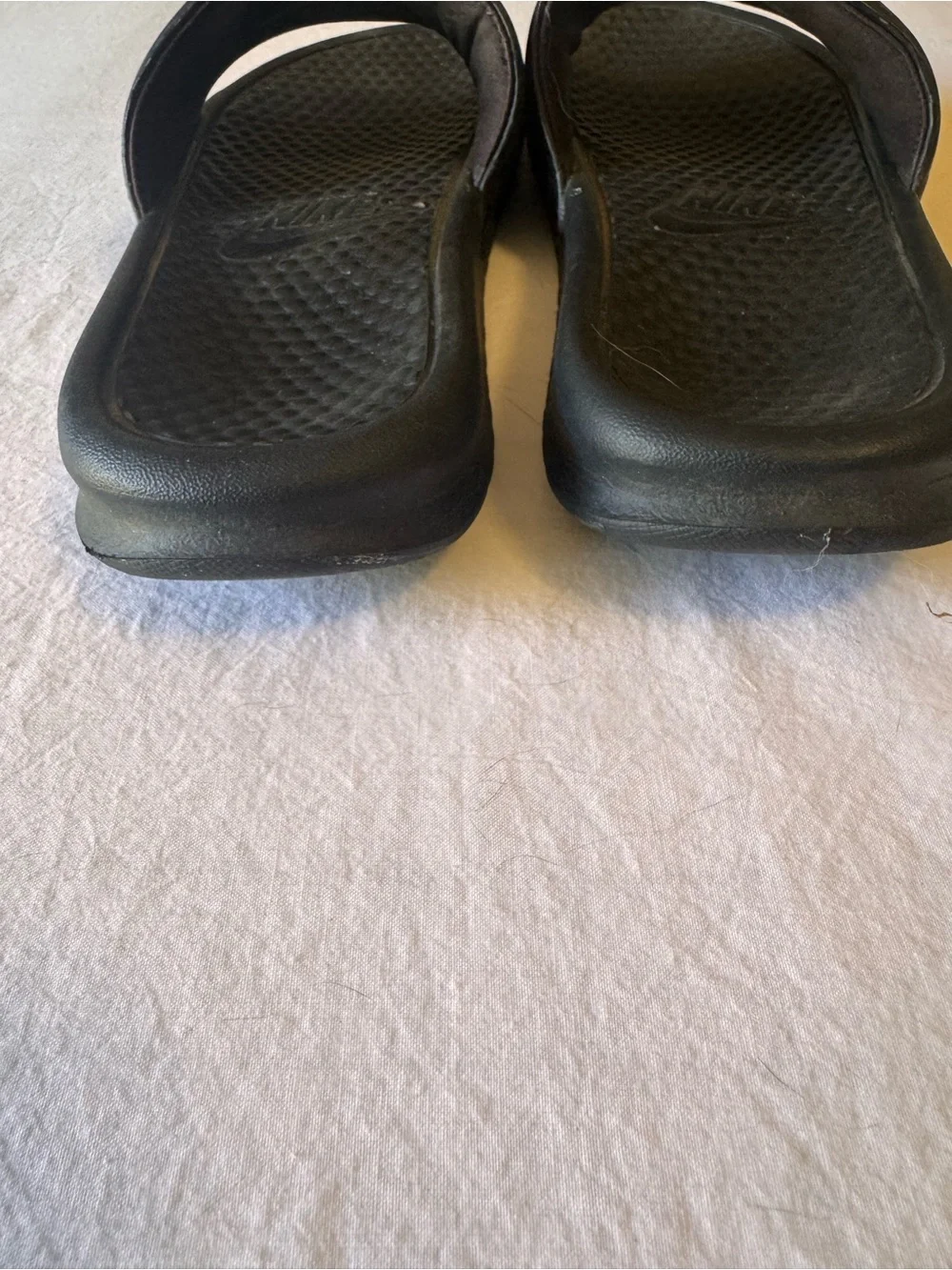 Nike Black Slide Sandals with White Logo